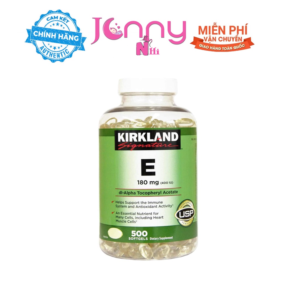[BILL MỸ DATE 2024] Vitamin E Kirkland 400 IU Mỹ 500 Viên trẻ hóa làn da chống lão hóa 180Mg