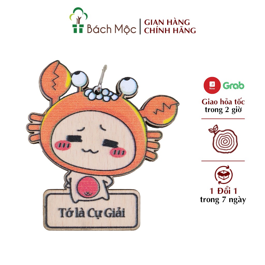 [Mã BMBAU50 giảm 7% đơn 99K] Móc Khóa Cung Hoàng Đạo BÁCH MỘC Họa Tiết Hoạt Hình Đủ 12 Cung