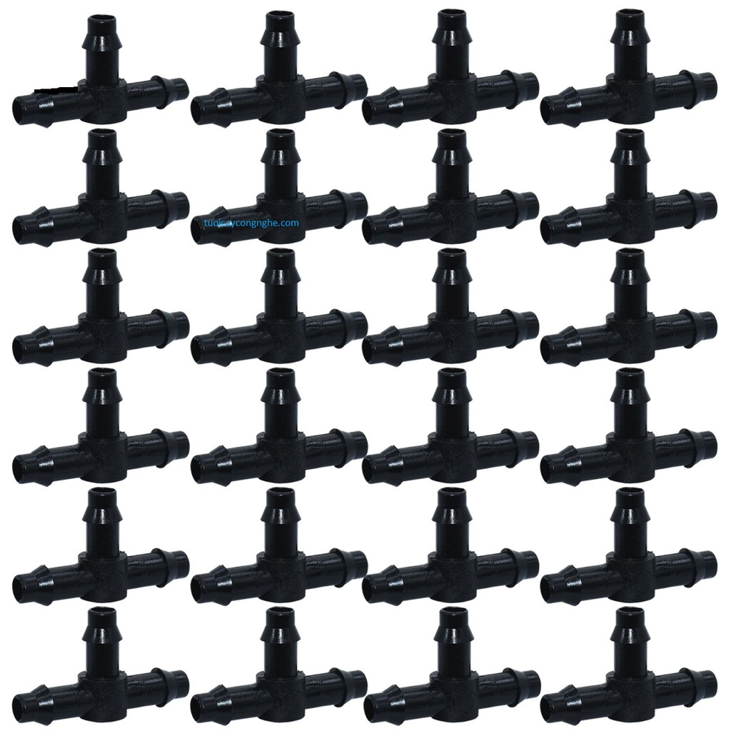 100 Tê Chia 3 Ống 6mm Nối Các Đầu Béc Tưới Cây- Tê Chia Ống Nước