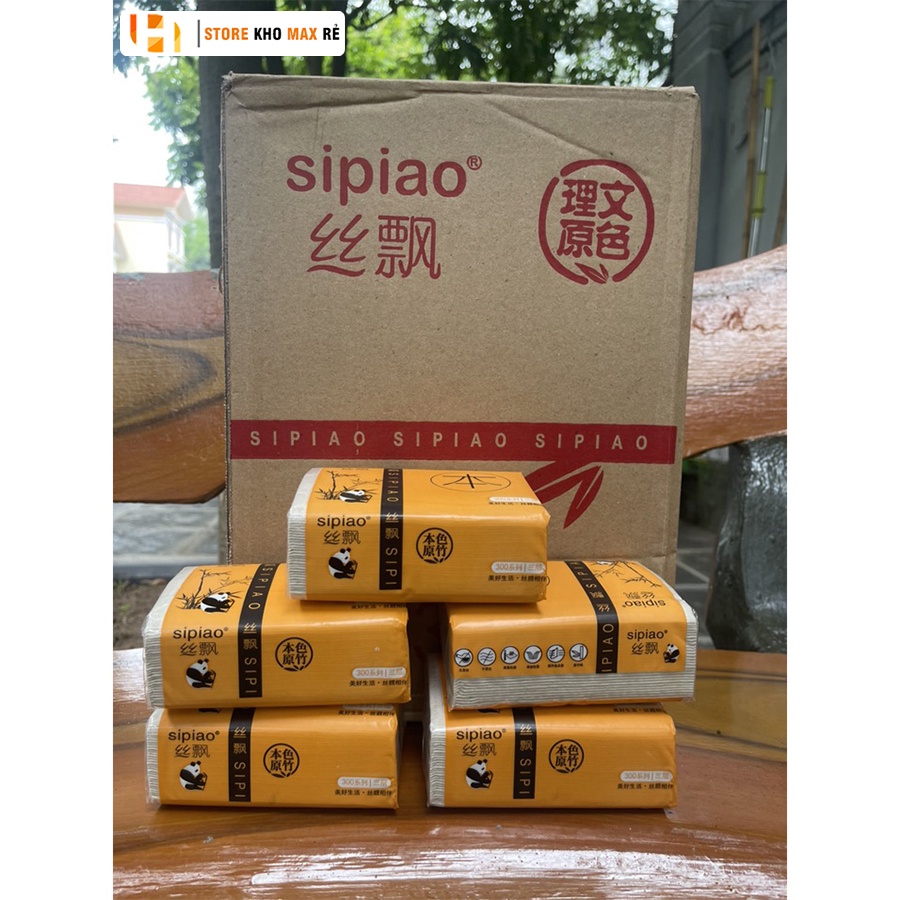 Thùng Giấy Ăn Gấu Trúc, Giấy Ăn Dai Mịn, Thùng 30 Gói - 1 Gói 300 Tờ Hàng VN
