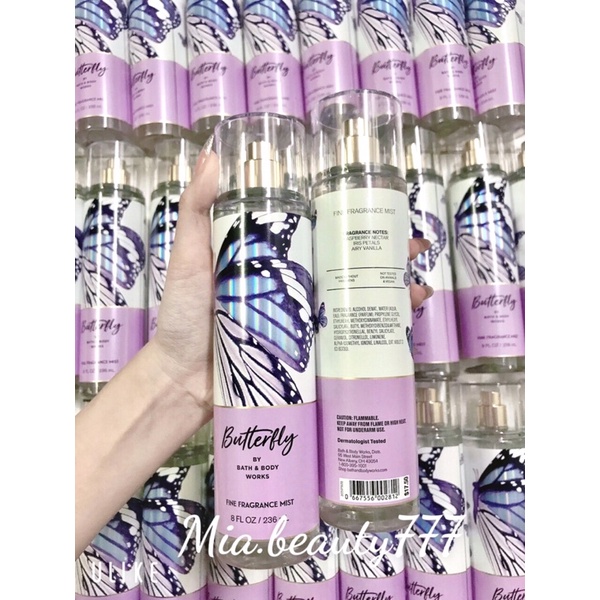 Xịt thơm toàn thân hương nước hoa Butterfly - Bath and body works 236ml