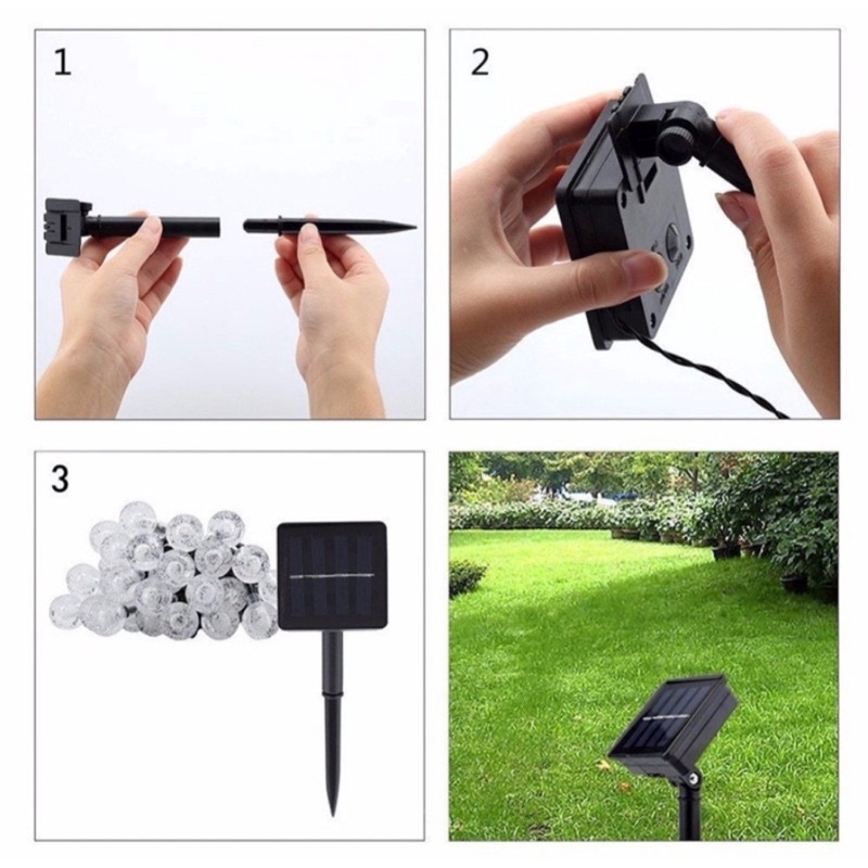 Đèn LED Trang Trí Năng Lượng Mặt Trời Bọt Nước và Hoa Anh Đào