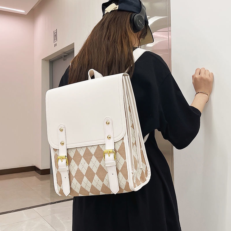 Balo Da PU Phong Cách Preppy Dễ Thương Cho Nữ