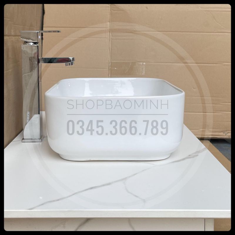 Chậu rửa mặt - Lavabo chữ nhật đặt bàn 618