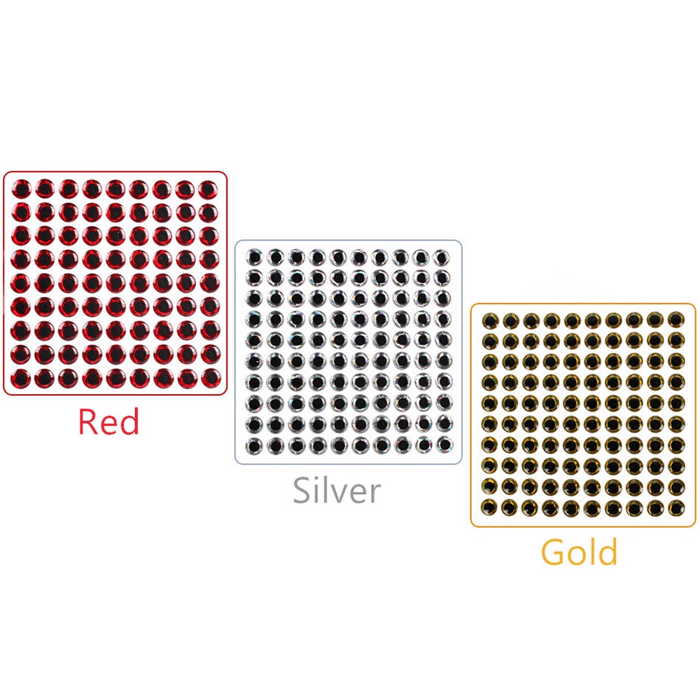 Set 100 mắt cá 3D giả có 3 màu cho mồi câu