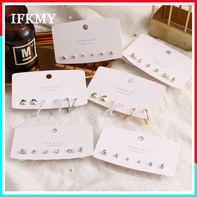 Set 6 Cặp Bông Tai Nữ Thời Trang Hàn