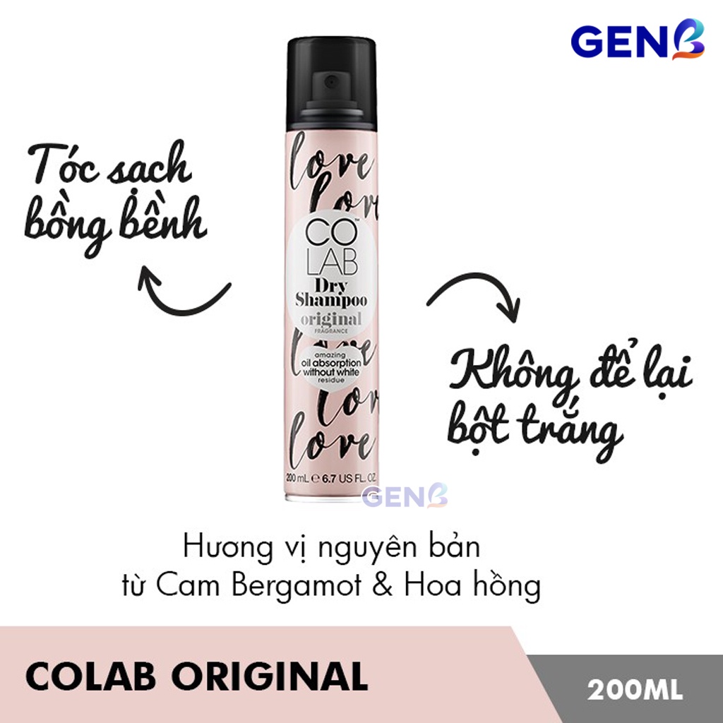 Dầu Gội Khô Colab UK Đủ Mã Hương Thơm Giảm Bết Tóc - Dầu Gội Đầu Mượt Tóc Cho Nam Nữ Cao Cấp 200ml/50ml - Mỹ Phẩm GENB