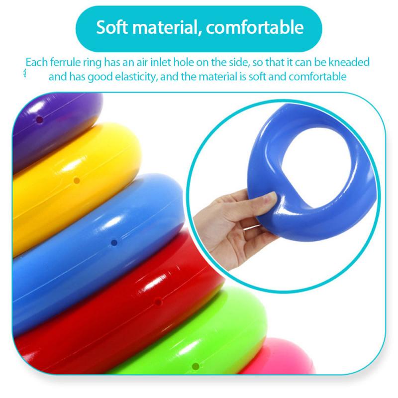 Bộ Đồ Chơi Xếp Hình Vòng Tròn Màu Cầu Vồng Dành Cho Trẻ Em Khi Tắm