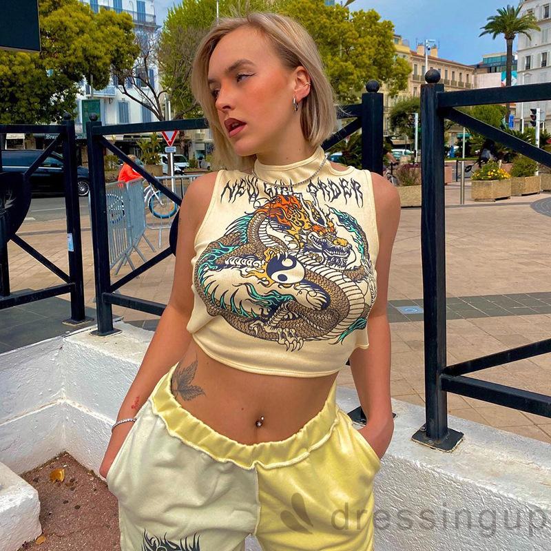 Áo Nữ Không Tay In Hình Rồng Thời Trang | BigBuy360 - bigbuy360.vn