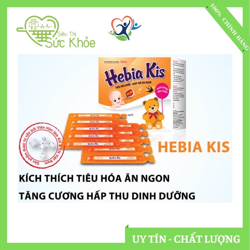 Hebia Kids, Siro ăn ngon, Ăn ngon ngủ ngon cho bé, Giúp giảm còi xương suy dinh dưỡng bổ xung vitamin khoáng chất tối đa
