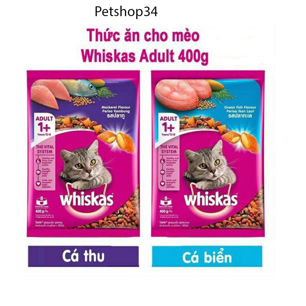 Thức ăn hạt cho Mèo WHISKAS - Túi 400 gr
