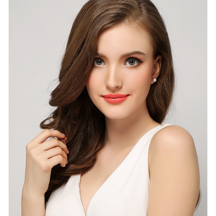 Bông tai hình trái tim nhựa trắng hàn quốc giá rẻ MS69