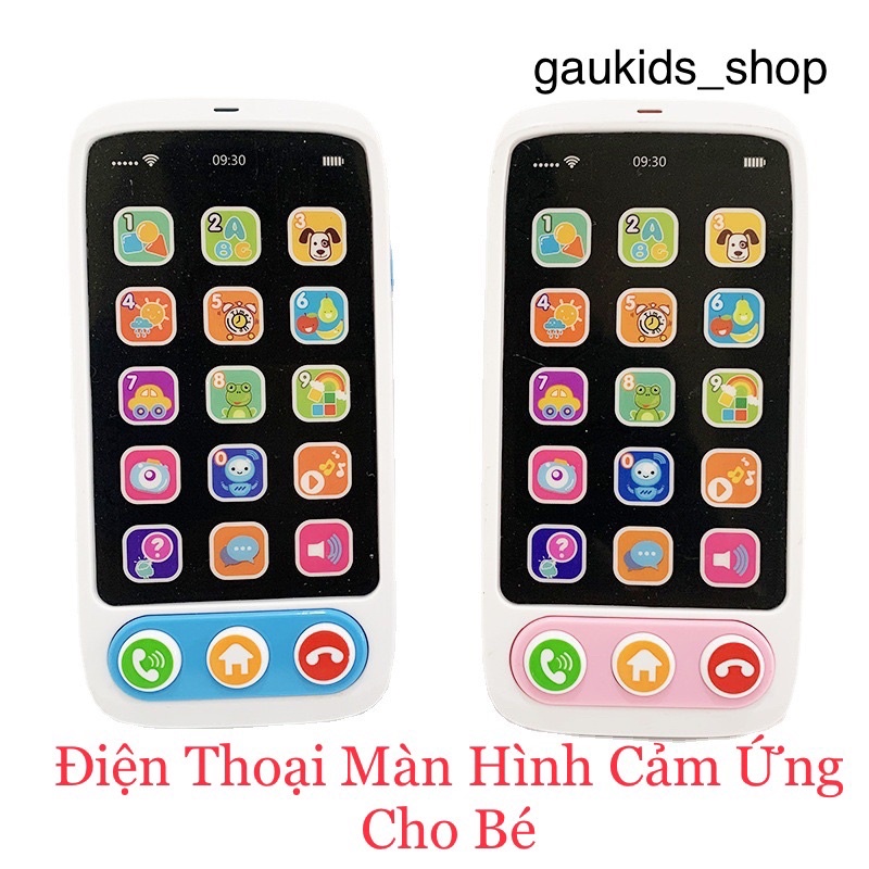 ĐIỆN THOẠI ĐỒ CHƠI CHO BÉ CẢM ỨNG, ĐIỆN THOẠI TRẺ EM PHÁT NHẠC SONG NGỮ CÓ ĐÈN NHẤP NHÁY NÚT CẢM ỨNG