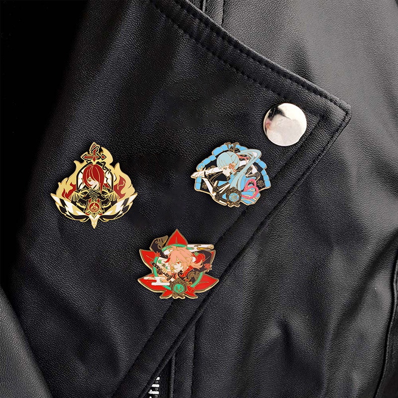 Ghim Cài Áo Kim Loại Hình Nhân Vật Hoạt Hình Periphery Genshin Thunder General Heart Sea Kaiadi Luke Hoạt Hình