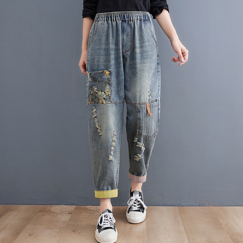 G57 Quần jean baggy big size freesize thoải mái rộng rãi phong cách Hàn Quốc thời trang