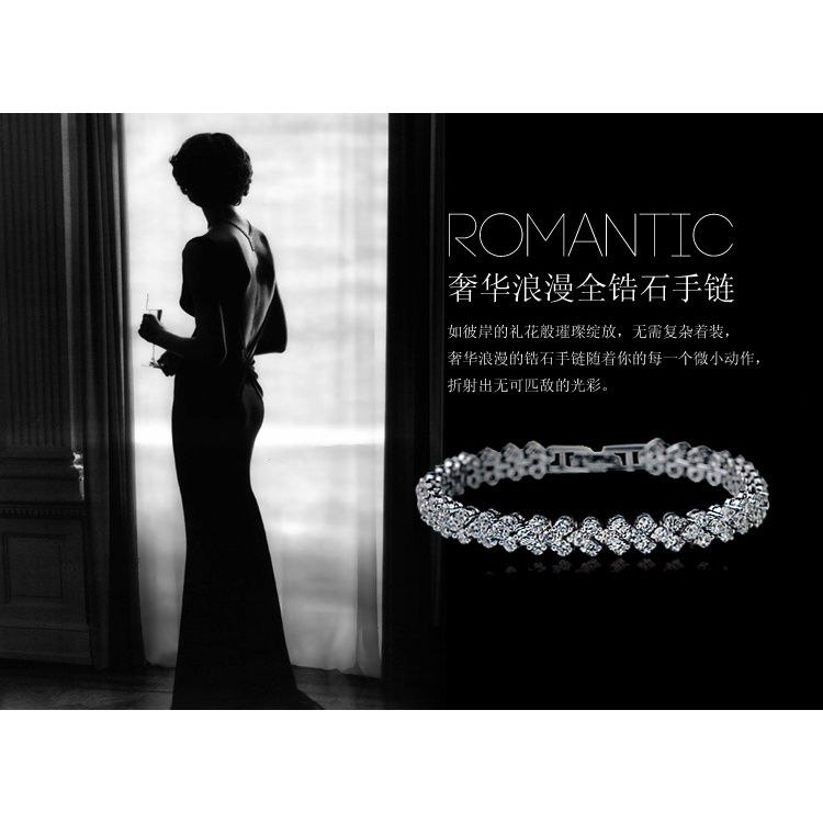 Vòng tay bạc S925 đính đá zircon thời trang dành cho nữ