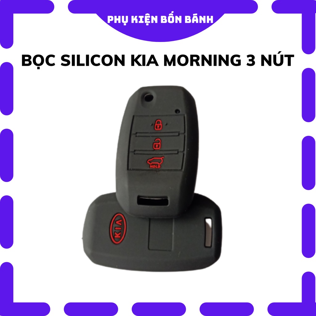 Ốp chìa khóa bọc chìa khóa xe kia morning 2012_2020 silicon chống nước