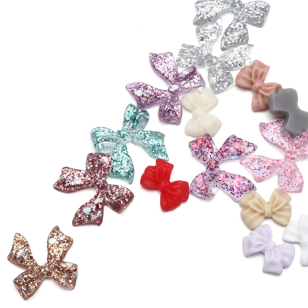 Bộ 20 Nơ Đính Móng Tay 3D Bằng Nhựa Resin Thời Trang|Phụ Kiện Trang Trí Móng Tay Xinh Xắn