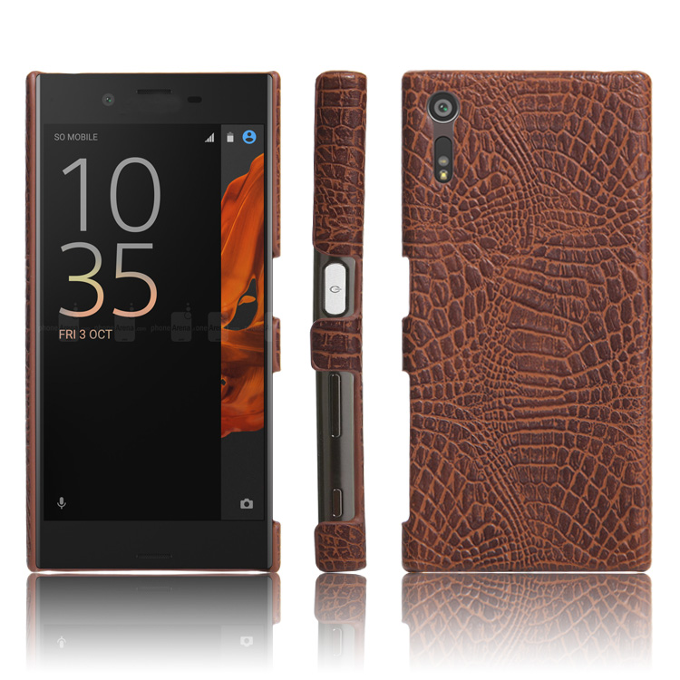 Sony Xperia XZs G8232 Dual G8231 Casing Fashion Crocodile Pattern Hard PC PU Leather Back Cover Hard Plastic Case Phone Cover
