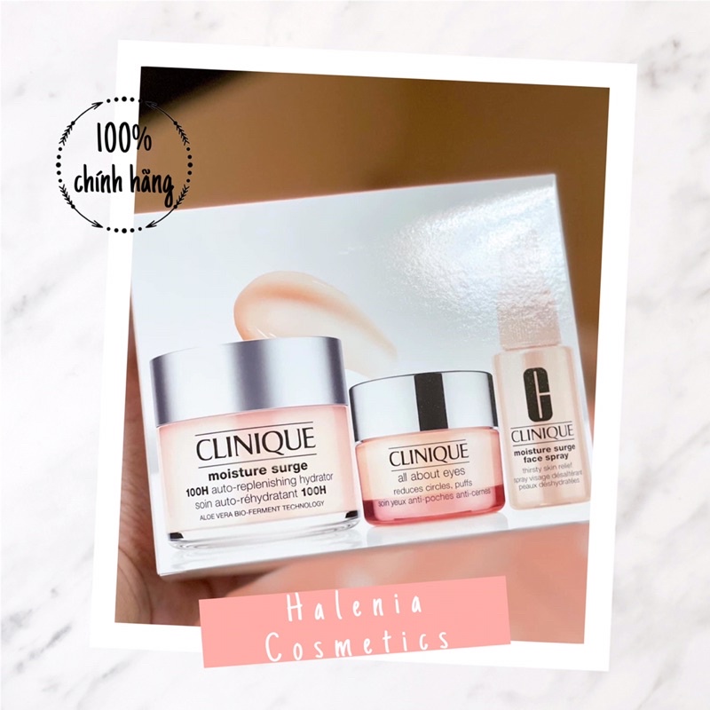 SET KEM DƯỠNG 3 MÓN CLINIQUE MOISTURE SURGE 100H MỚI NHẤT