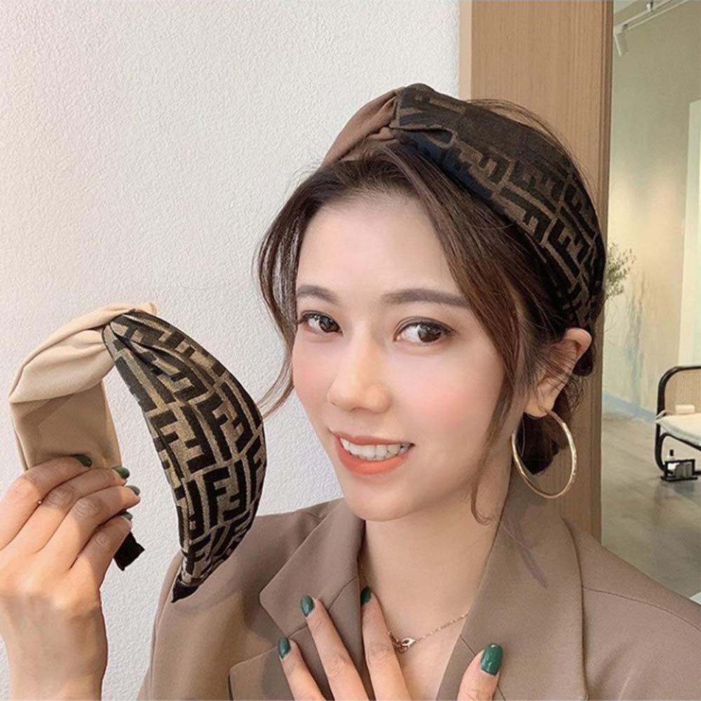 ANEMONE Băng Đô Cài Tóc Bản Rộng Thắt Nút Chéo Phong Cách Cổ Điển Ngọt Ngào Cho