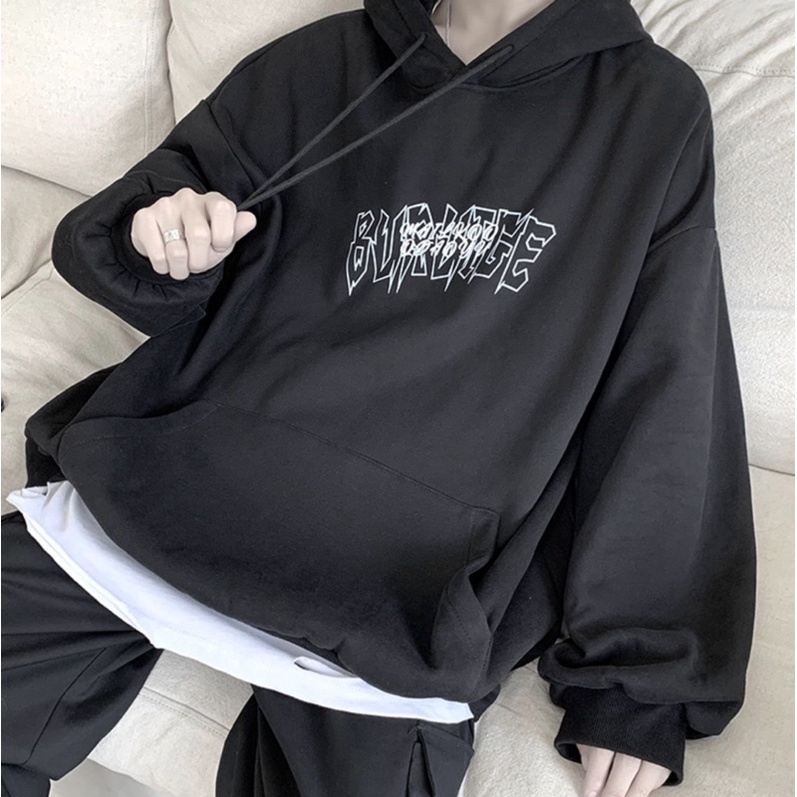 Áo Hoodie Nỉ Bông Dài Tay Unisex Hoạ Tiết Bông Hồng