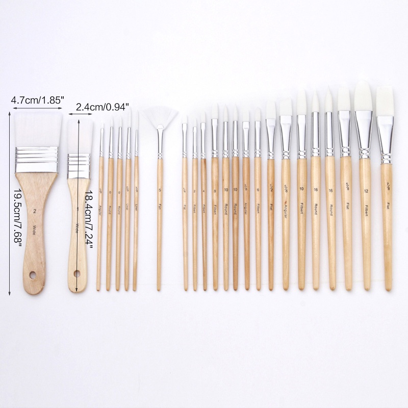 Set 24 Cọ Vẽ Tranh Chuyên Dụng Cho Người Mới Bắt Đầu