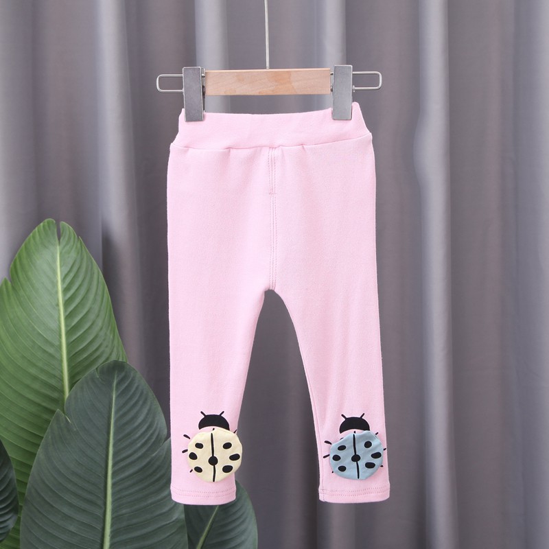 Quần legging phối họa tiết bọ rùa ngộ nghĩnh đáng yêu hợp thời trang cho bé gái