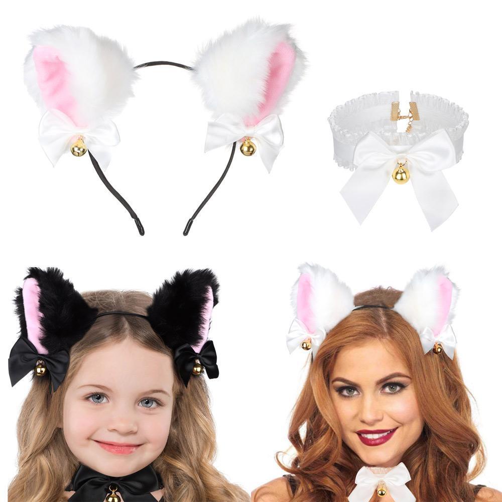 LUOL Set 2 Băng Đô Tai Mèo Bông Hóa Trang Cho Tuổi Teen