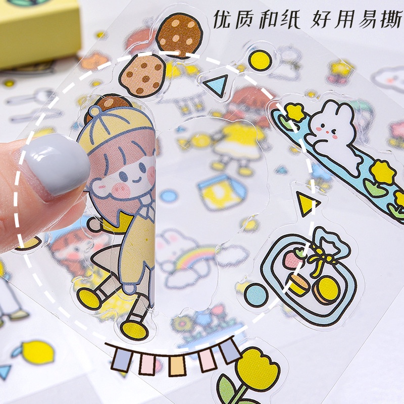 Set 100 Miếng Dán Trang Trí Hình Hoạt Hình Dễ Thương Cho Bé