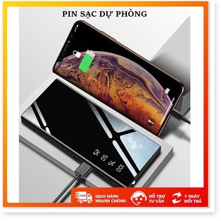 Pin sạc dự phòng 10000mah mặt gương đen chất liệu nhựa chịu lực tốt - SA0001