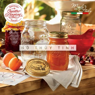 [ĐỦ SIZE - ITALIA] Hũ thủy tinh nắp vặn Quattro 1500ml-1000ml-700ml-500ml-250ml-150ml (Bormioli Rocco) MADE IN ITALY