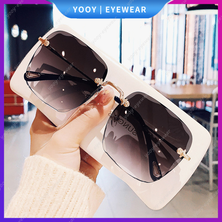 Kính mát gọng vuông bảo vệ mắt chống tia UV phong cách retro sang trọng
