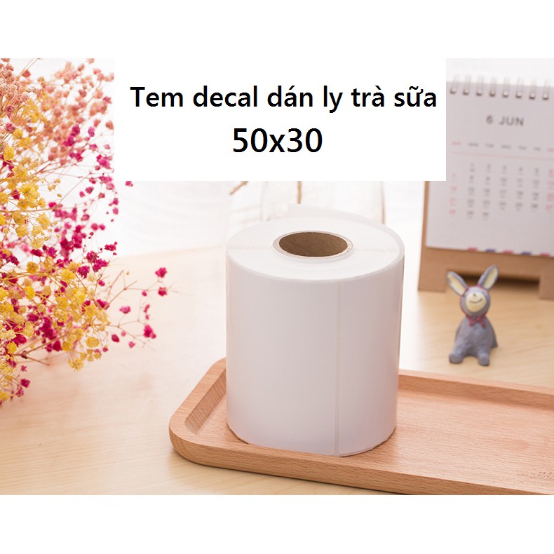 Tem decal ly trà sữa 50x30 - Tem dán ly trà sữa