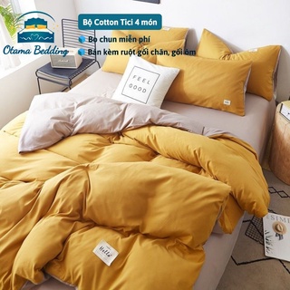Bộ chăn ga gối cotton tici cao cấp , Bộ ga giường cotton đủ size miễn phí bo chun