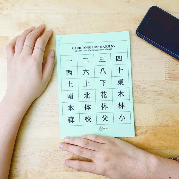 Sách - Thẻ học tổng hợp Kanji N5-N1