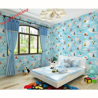 Combo 10m giấy dán tường Doraemon có keo sẵn