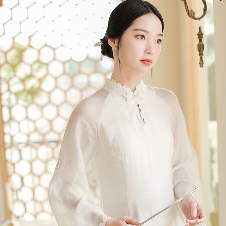 Đầm Dáng Dài Phong Cách Trung Hoa Cổ Điển Cho Nữ