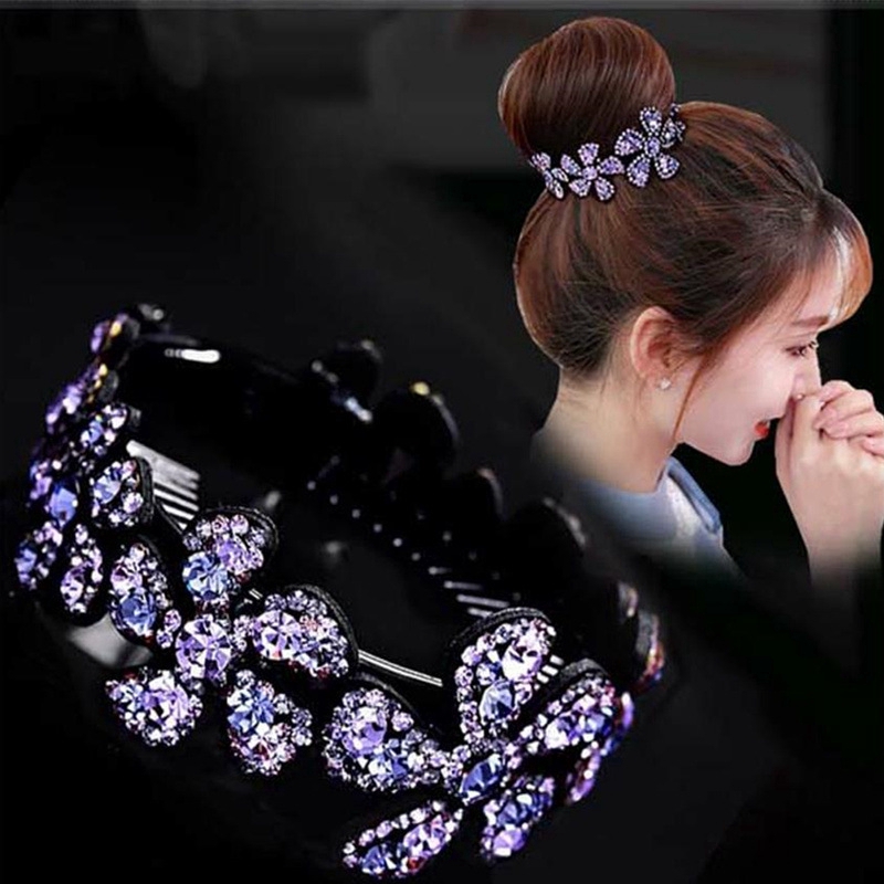 Kẹp tóc tổ chim đính đá nhiều màu sắc thời trang