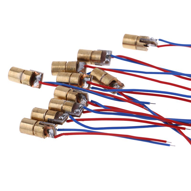 Set 10 Mô Đun Đèn Laser 650nm 6mm 3V 5mW Chuyên Dụng