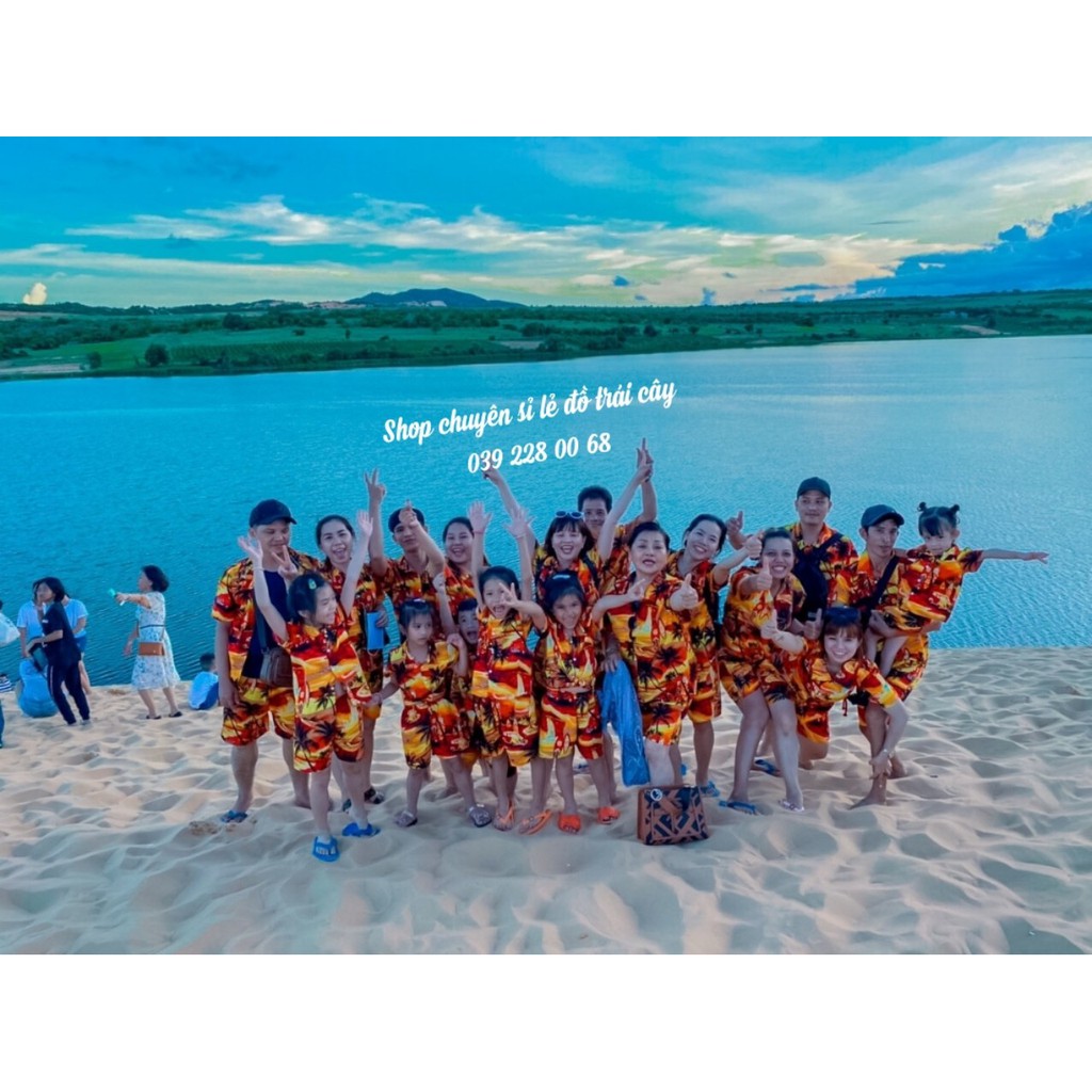 (chất kate thái 1 - kho HCM) bộ dừa cam đi biển, team - bộ hoa quả, trái cây big size- chuyên sỉ lẻ - nhuhuyen shop