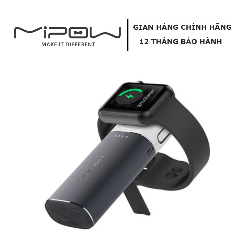 SẠC DỰ PHÒNG KHÔNG DÂY MIPOW TUBE 5000MAH APPLE WATCH &amp; IPHONE LIGHTNING CABLE