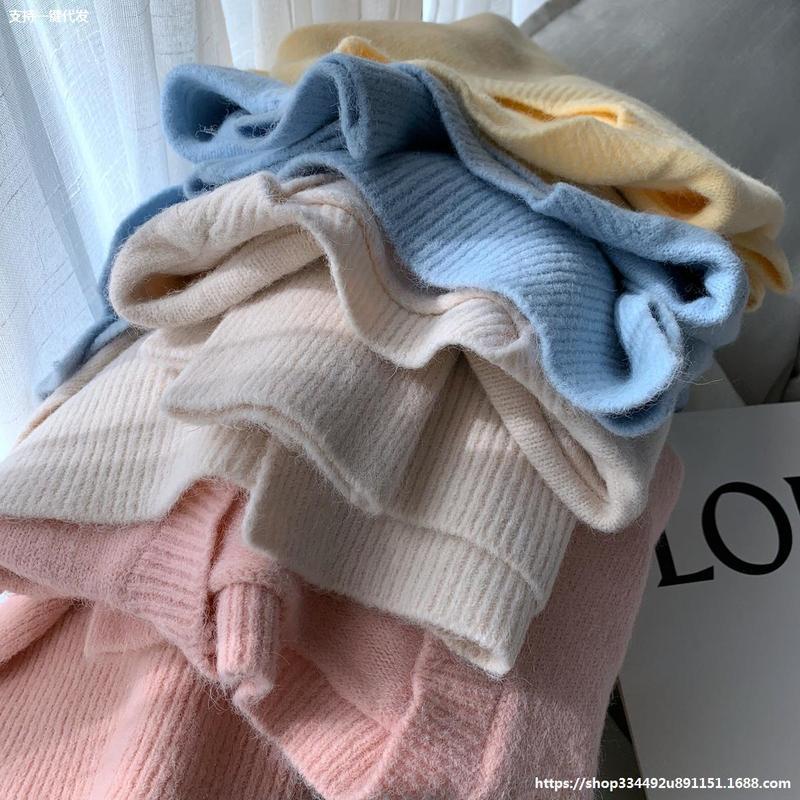 Áo Sweater dệt kim cổ tròn màu trơn chất liệu mềm mại | BigBuy360 - bigbuy360.vn
