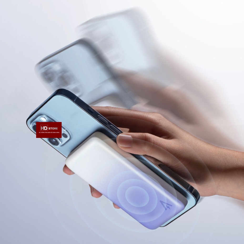 Pin Sạc dự phòng Anker Magnetic 5000mAh Seri 4 MagGo Từ Tính Không Dây Hít Lưng -  A9518 cho IP 12 13