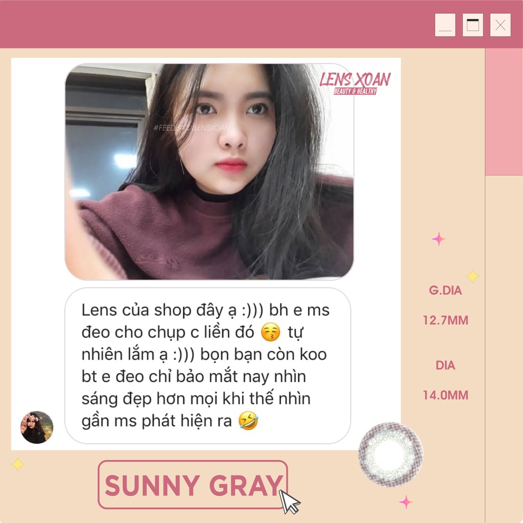 KÍNH ÁP TRÒNG SUNNY GRAY: LENS XÁM ÁNH NHŨ SIÊU TỰ NHIÊN| B.S COR| LENS XOẮN