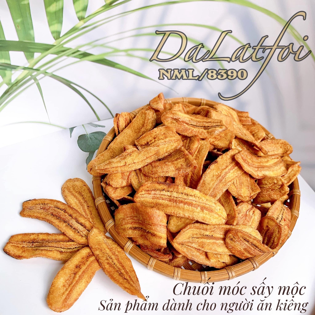 100% Chuối Móc Sấy mộc tự nhiên, Thơm vị ngọt tự nhiên, Hàng Loại 1 ĐÀ LẠT TÔI Chất lượng số 1