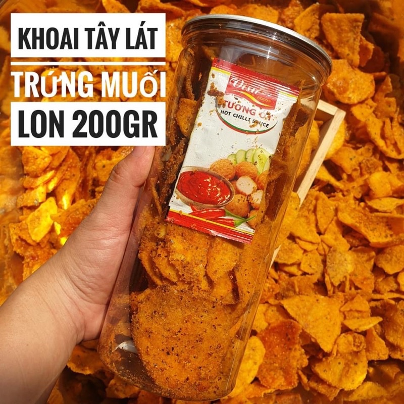 Khoai Tây Lát Lắc Trứng Muối lon 200gram [FREE SHIP] TỪ ĐƠN 50K, [Loại Đặc Biệt] Hàng ngon nhà làm