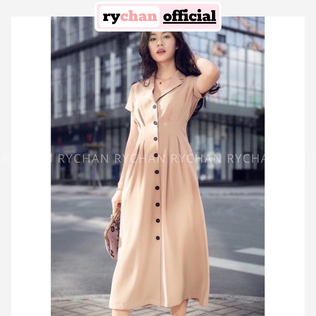 Đầm Xòe Sơ Mi Cổ Vest 2 Màu [Ảnh Thật Cuối] - DX0027