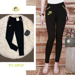 Quần thun nữ - Legging ôm body thêu nổi cá tính[ảnh + video thật]