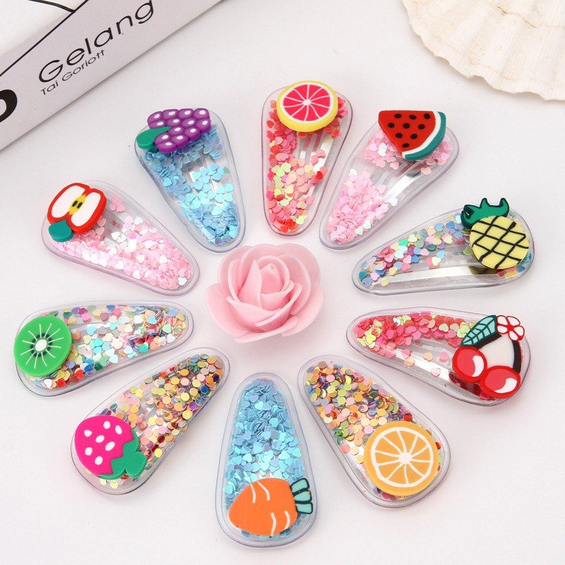 Set 5 Kẹp Tóc Kim Sa Kẹp Tóc Hoa Quả Xinh Xắn Phong Cách Hàn Quốc